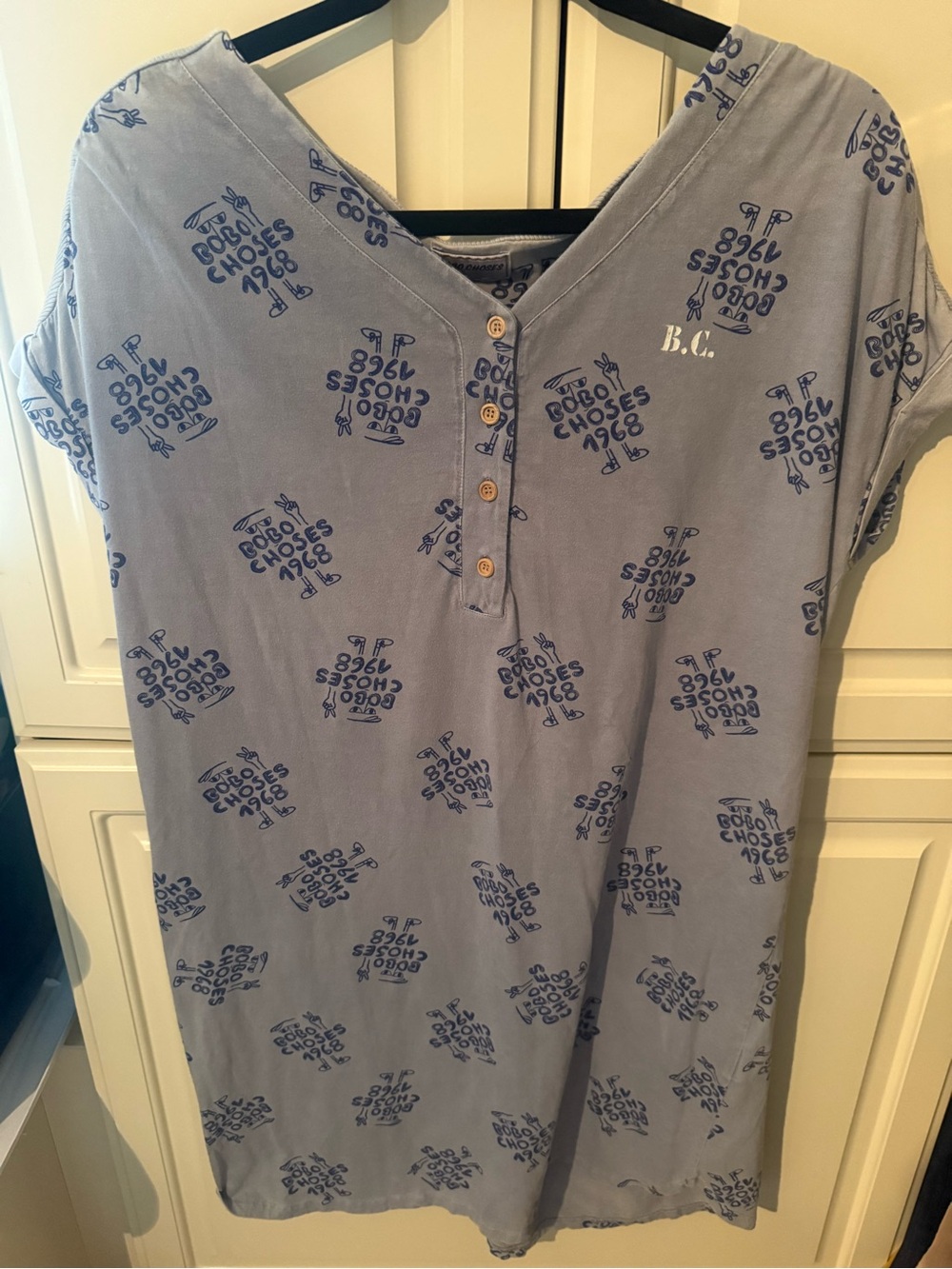 Bobo Choses Light Blue Printed Kids Nightgown
